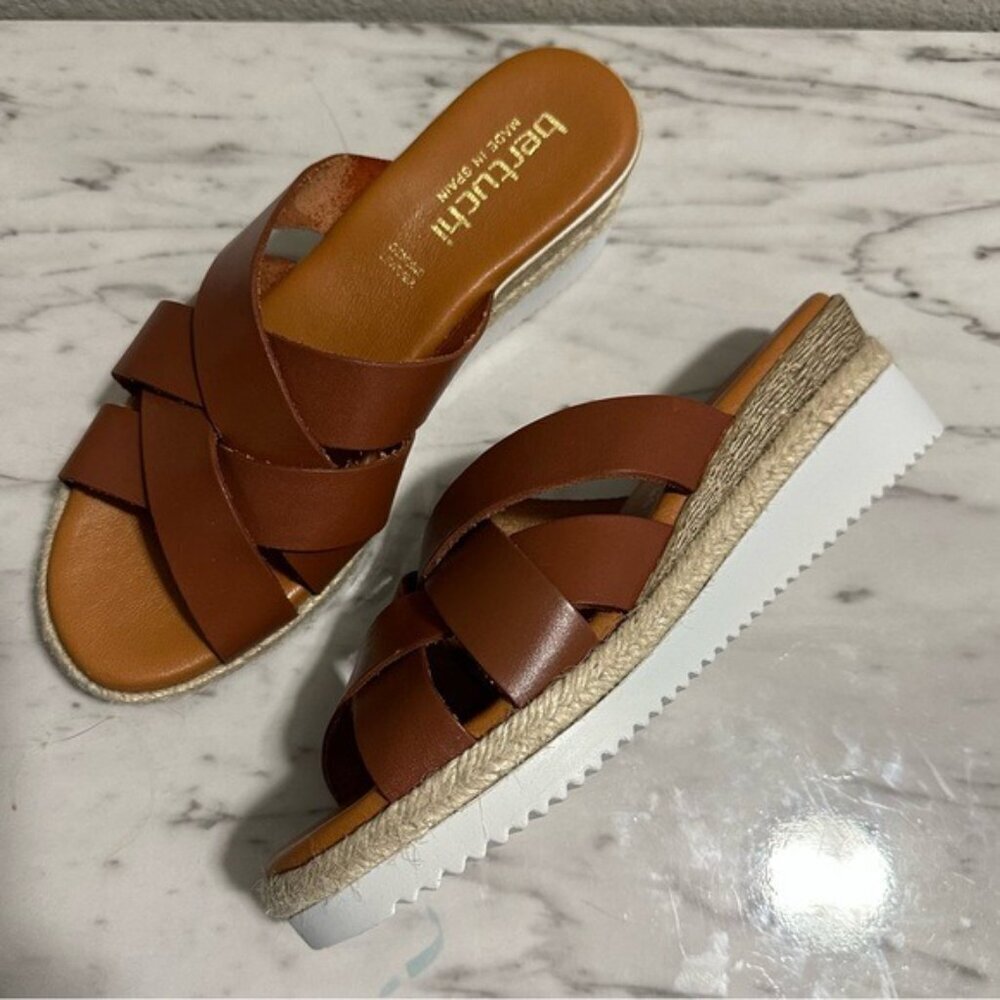 Bertuchi Brown Leather Espadrille Wedge Sandals Women’s Size 10 US | Summer Chic - Picture 2 of 9